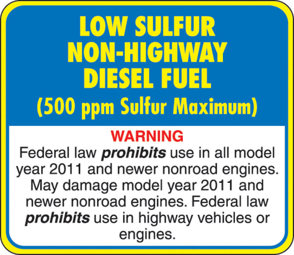 ALSD-NH Low Sulfur Diesel Decal - 3.75" x 3.25"