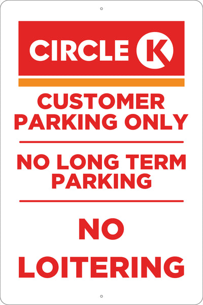 CircleK-NPNL  12" x 18" Metal No Parking Sign 