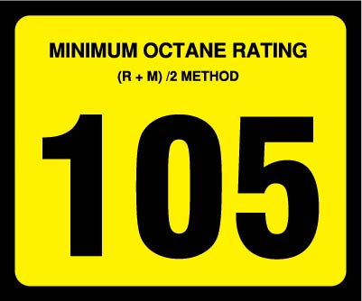 OR-105 Octane Rating Decal