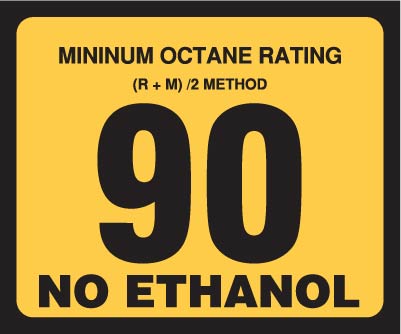 OR-90NE Octane Rating Decal