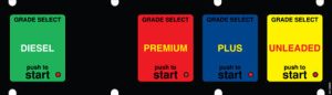 064-132850 1x5 Push to Start Keypad Overlay