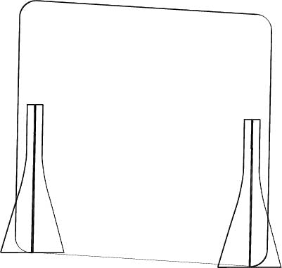 ATB-DM Clear Polycarbonate Barrier - Stand Mounted - 31" X 31" (1/8" thick) Sneeze Guard 