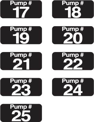 D-17-17-25B Pump Number Set 17-25 for Pumps