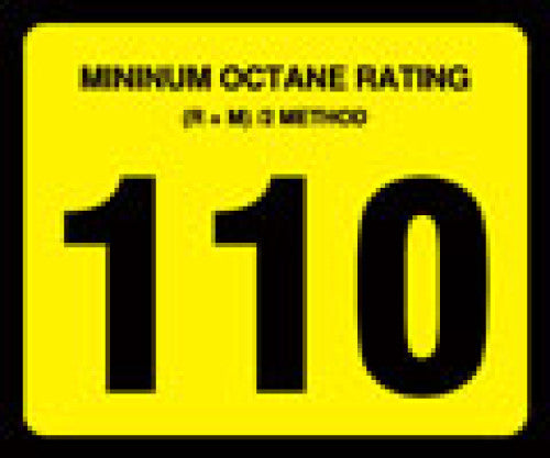 OR-110 Octane Rating Decal