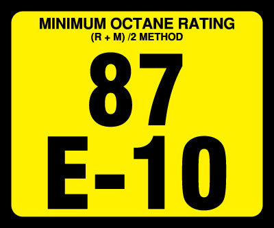 OR-87E-10 Octane Rating Decal