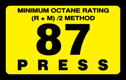 ORS-87 Octane Rating Decal