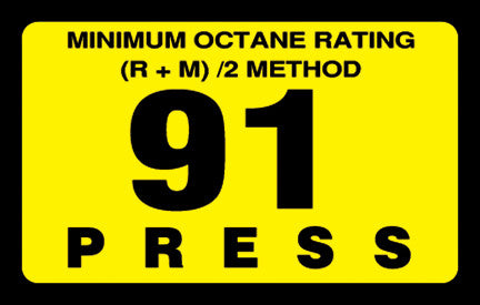 ORS-91 Octane Rating Decal