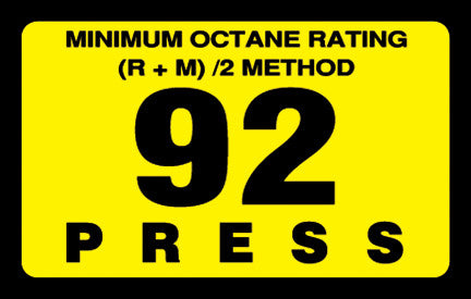 ORS-92 Octane Rating Decal