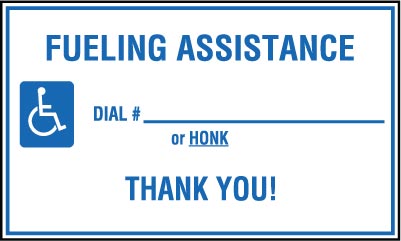 PID-MC219 Fueling Assistance Decal 5" x 3"