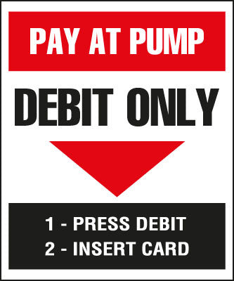 PID-036 5" x 6" Decal - Pay at Pump Debit