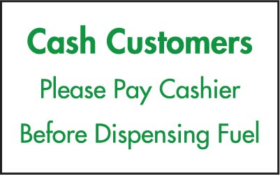 PID-1054GL Cash Customers Pay Cashier - 4" x 2.5"