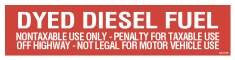 PID-1102 Dyed Diesel Fuel Nontaxable 11.25" x 3"