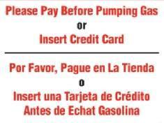 PID-1107 Pre Pay Decal English / Spanish 3.63" x 2.63"
