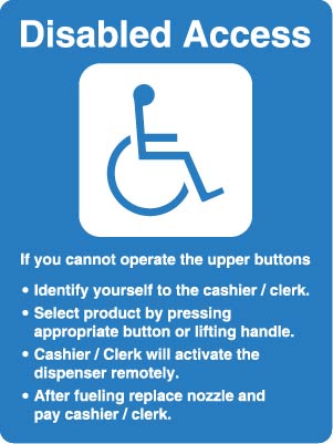 PID-1133 Disabled Access Decal 3" x 4"