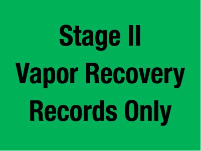 PID-1136 Vapor Recovery Decal 8" x 6" Stage II