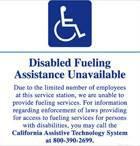 PID-1137 Disabled Fueling Assistance Decal 6" x 6.25"