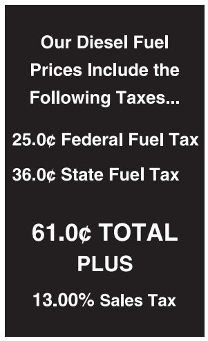 PID-1171B Our Diesel Prices Decal 4" x 11"