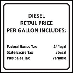 PID-1171CW Our Diesel Prices Decal - 4" X 4"