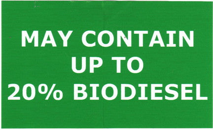 PID-120-20 5" x 3" Decal - Up to 20% Biodiesel