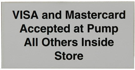 PID-200 6" x 3" Decal - Visa and Mastercard at Pump