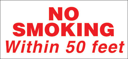 PID-201 13"x 6" Decal - No Smoking within 50 ft