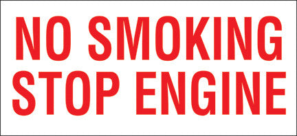 PID-203 13" x 6" Decal - No Smoking Stop Engine