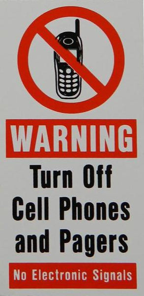 PID-206 3" x 6" Decal - Warning Turn Off Cell Phone