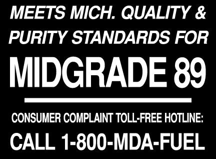 PID-253 4" x 3" Decal - Midgrade 89