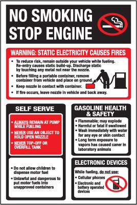 PID-303X 8" x 12" Decal - Warning Self Service