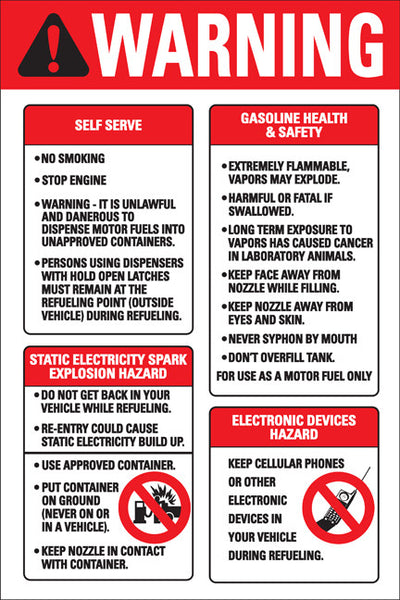 PID-303 8" x 12" Decal - Warning Self Service
