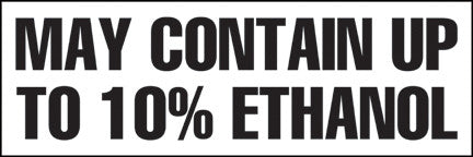 PID-402 9" x 3" Decal - May Contain Up to 10% Ethanol