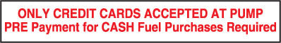 PID-810 6" x 1" Credit Card Only Decal