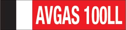 PID-AVGAS100LL 25" x 6" Decal