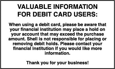 PID-DEBITSHL 5" x 3" Decal
