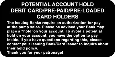 PID-ED173  4" X 2" - Account Hold Decal