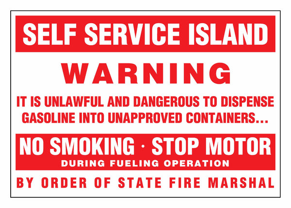 PID-GPM1 Self Service Island Decal  13" x 9"