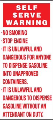 PID-MT303 9" x 20" Decal - Warning Self Service