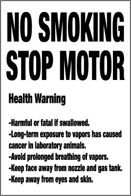 PID-NSSM812 Stop Engine No Smoking - 12" x 8"