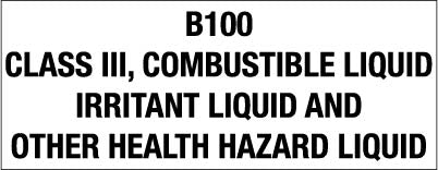 PID-TD-B100 36" x 14" B100 Class III