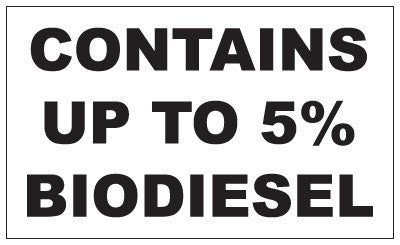 PID-TMR101 5" X 3" Decal - 5% Biodiesel