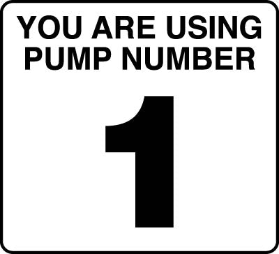 PID-UPN1 Pump Number 1 Black on White 2.75" x 2.50"