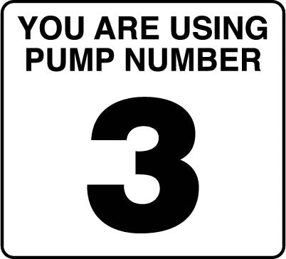 PID-UPN3 Pump Number 3 Black on White 2.75" x 2.50"